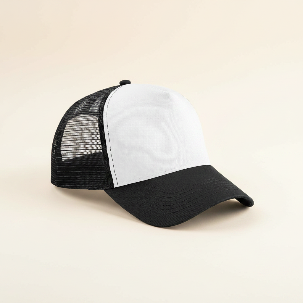 Trucker cap black/white - studio cream