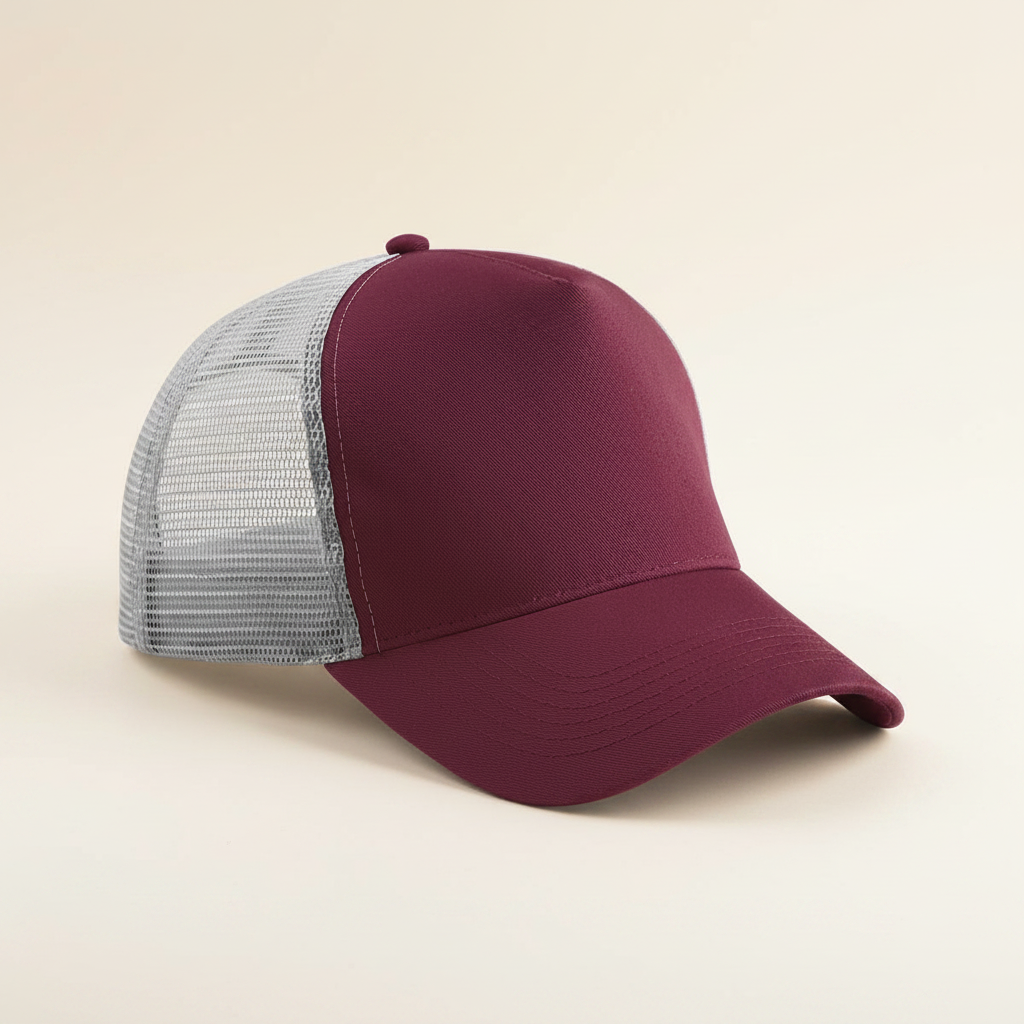 Trucker cap burgundy/grey - studio cream