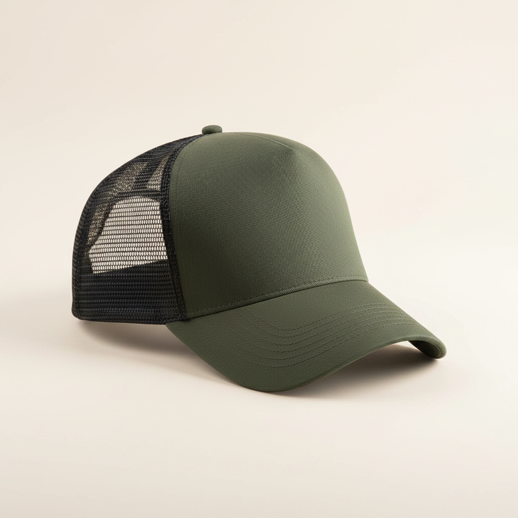 Trucker cap olive/black - studio cream